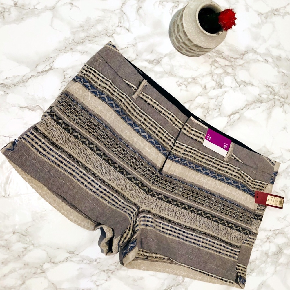 Merona 3" Boho Pattern Shorts Sz 14 NWT